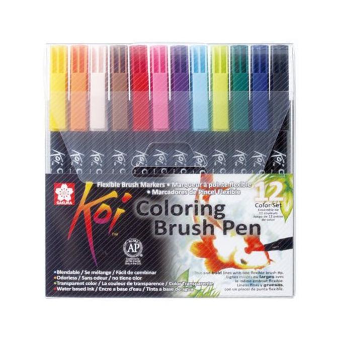 

(BISA COD) SAKURA Koi Coloring Brush Pen 12 Color Set - Hi Store GRATIS ONGKIR Kode 1291