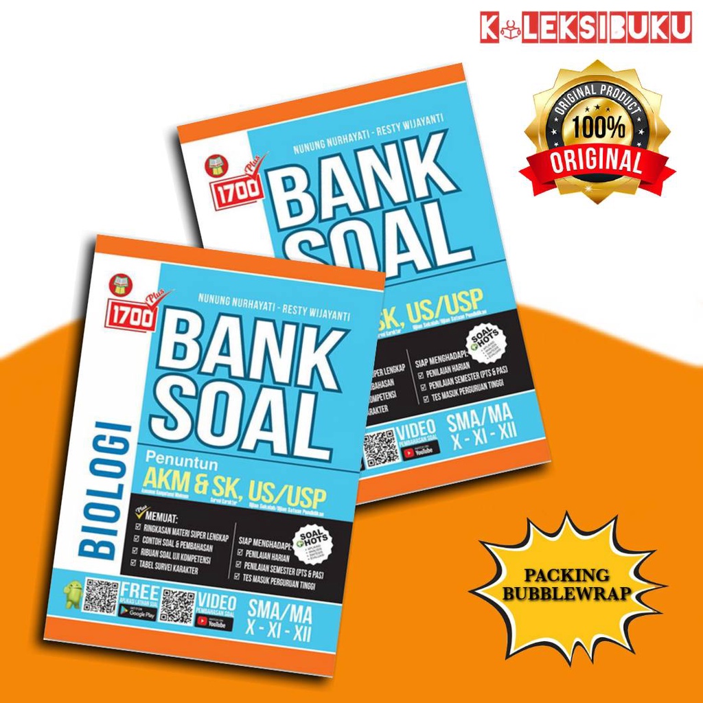 BANK SOAL 1700 SMA AKM&SK US/USP / MATEMATIKA/FISIKA/KIMIA/BIOLOGI/SEJARAH/GEOGRAFI/SOSIOLOGI/EKONOM-BIOLOGI