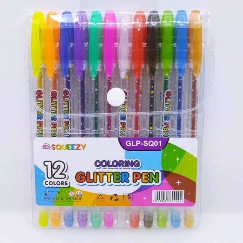 

Pulpen Gel Glitter Squeezy Set 12 Warna GLP-SQ01