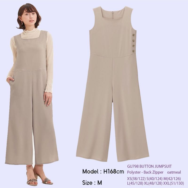 GU798 BUTTON JUMPSUIT