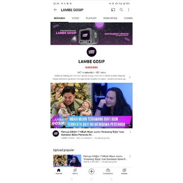 Akun youtube monetisasi 14 ribu subscriber