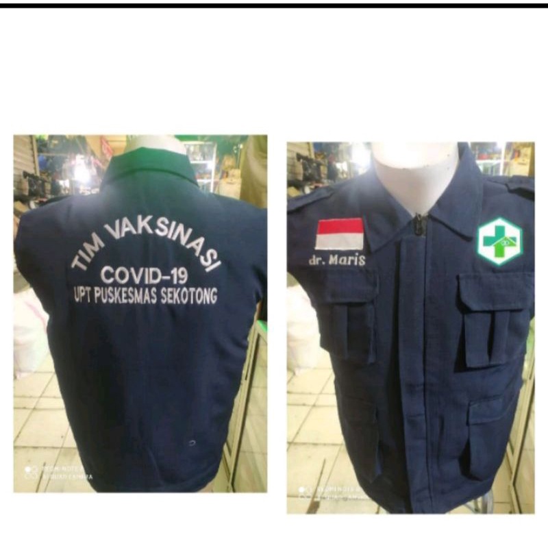 rompi costom vaksinasi#biru navy