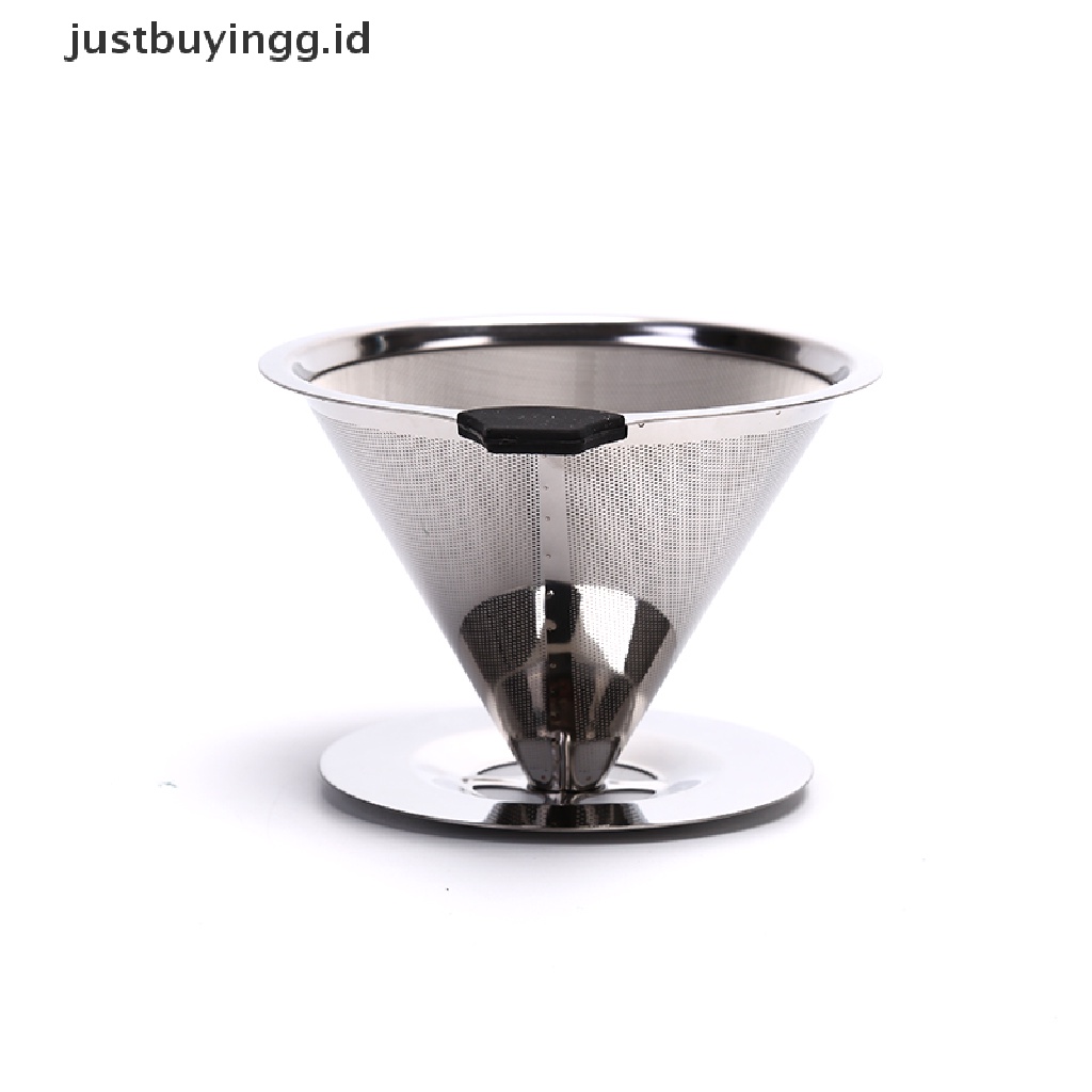 1 Pc Holder Cangkir Saringan Kopi Teh Bahan Stainless Steel Dapat Digunakan Kembali
