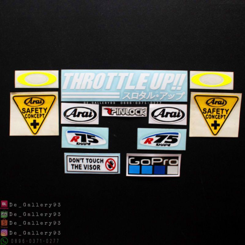 Cutting Stiker Set Sticker Paket Helm ARAI