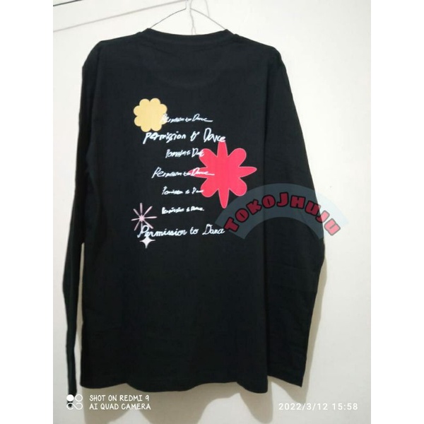 Baju Kaos BTS Taehyung Jimin Style Permission To Dance LOGO SILVER + Tulisan sambung belakang