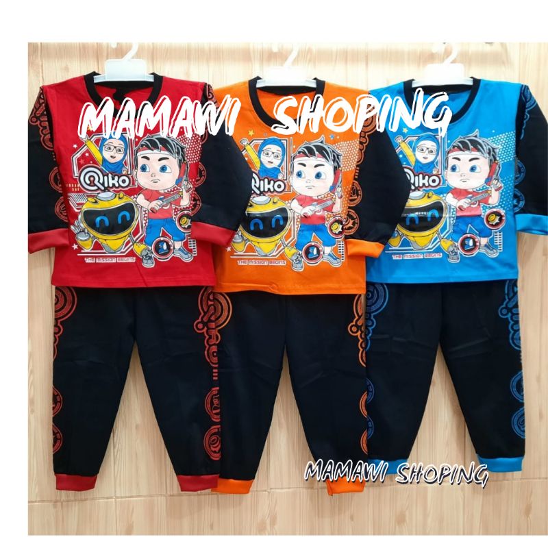 SETELAN BAJU TIDUR ANAK RIKO THE SERIES TERBARU / KAOS RIKO THE SERIES ANAK BISA COD