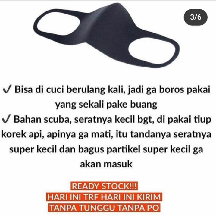 Masker Scuba Original Tebal dan pemotongan rapih menggunakan laser