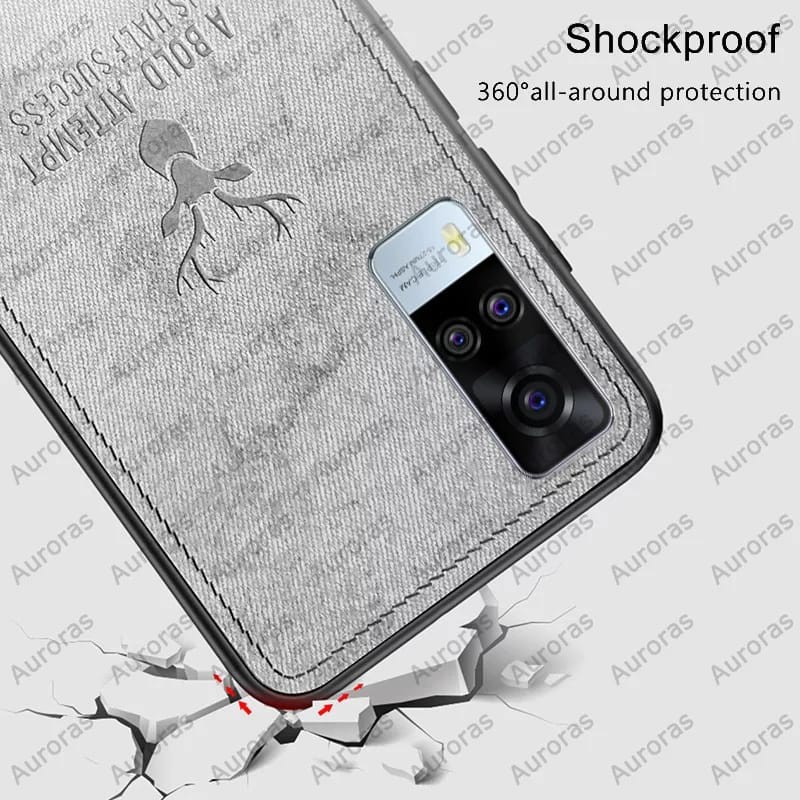 Case Deer Vivo Y51 SoftCase Deer Jeans Canvas SoftCase Pelindung Belakang Back Cover