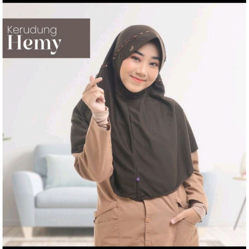 kerudung sekolah TK/SD/SMP/SMA HEMY  pita atas  assilmiofficialstore