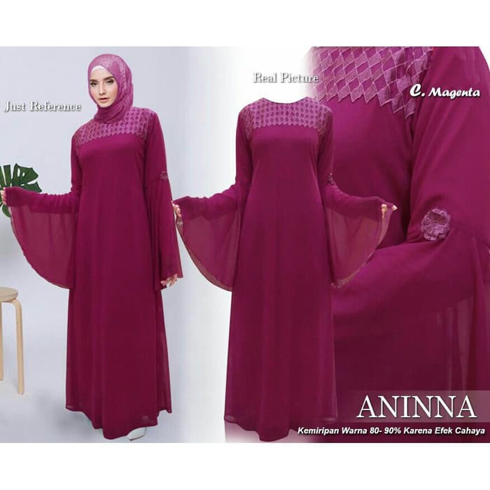 Baju Busana Muslim Wanita Gamis Syari Pesta Annina Ceruti Terbaru