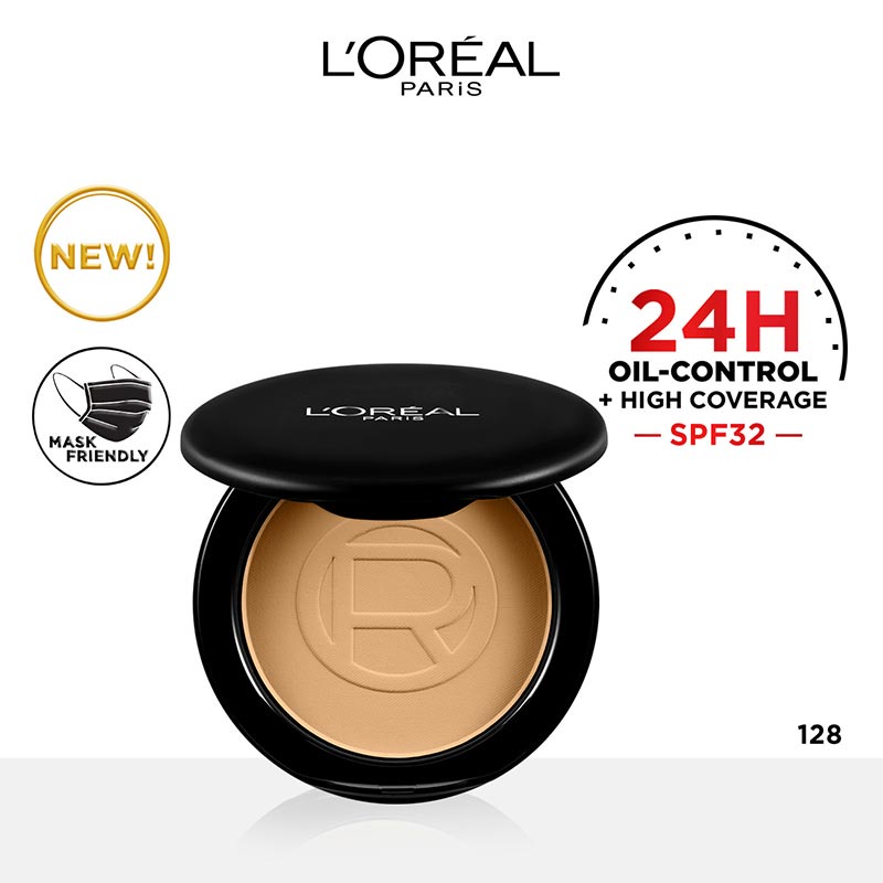 L'Oreal Infallible Oil Killer High Coverage Powder (Natural Matte &amp; 24 Jam Oil Control) - 128