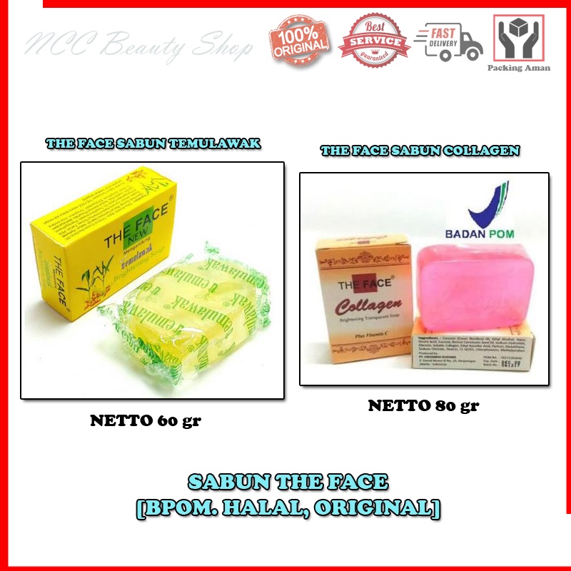 [BPOM] [HALAL] * NCC * The Face Sabun Wajah Brightening Soap Temulawak Atau Collagen