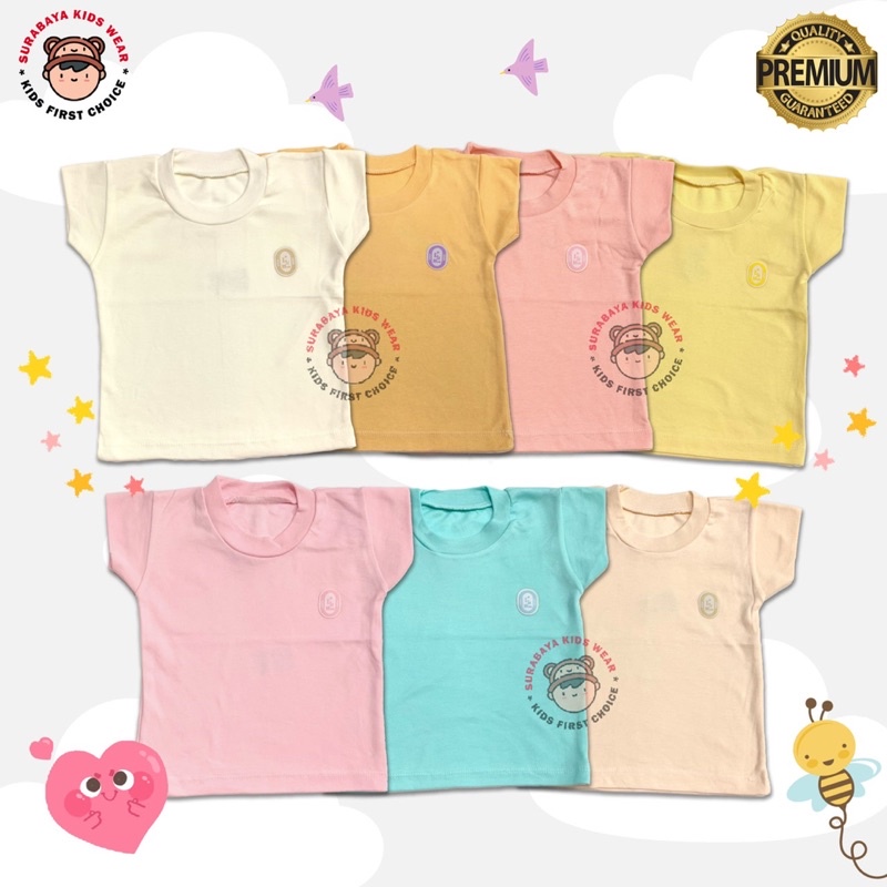 Kaos Anak Laki - Laki dan Perempuan Polos Warna / Atasan Anak Katun