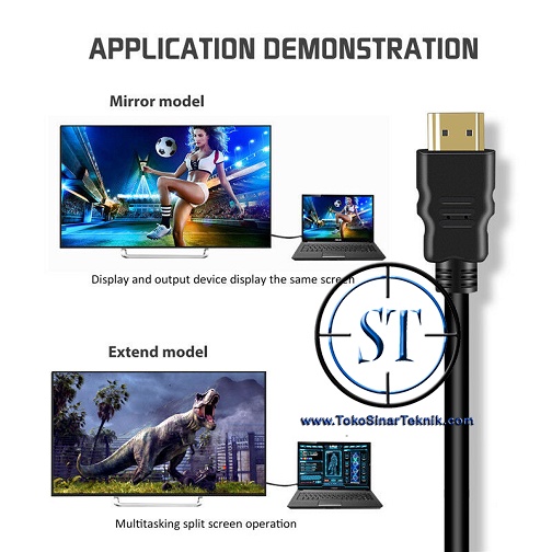 Kabel HDMI to HDMI @1.5M Gold Plated Cable Lead Wire for Monitor TV DVR CCTV Parabola DVD 1.5 Meter Kuwalitas Standar