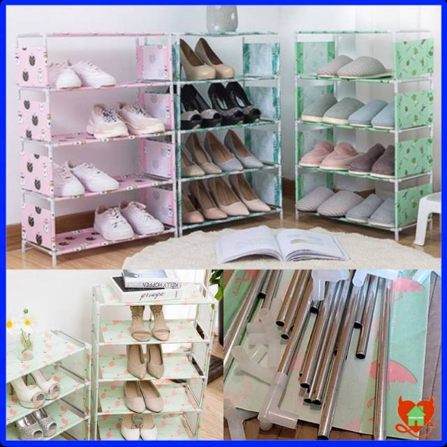 RAK SEPATU SUSUN / RAK SEPATU SUSUN 5 BESI KOKOH TERMASUK BESI PASANG
