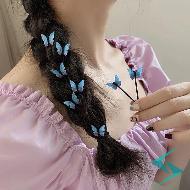 Roselife 4PCs/Set Blue Butterfly Bobby Pin Hair Bang Clips Barrettes for Girls Side Hairpin