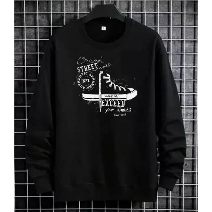 Crewneck sweater  HOODIE Black pria dan WANITA BASIC BAHAN HALUS DAN NYAMAN  DI PAKAI BAYAR DI TEMPAT