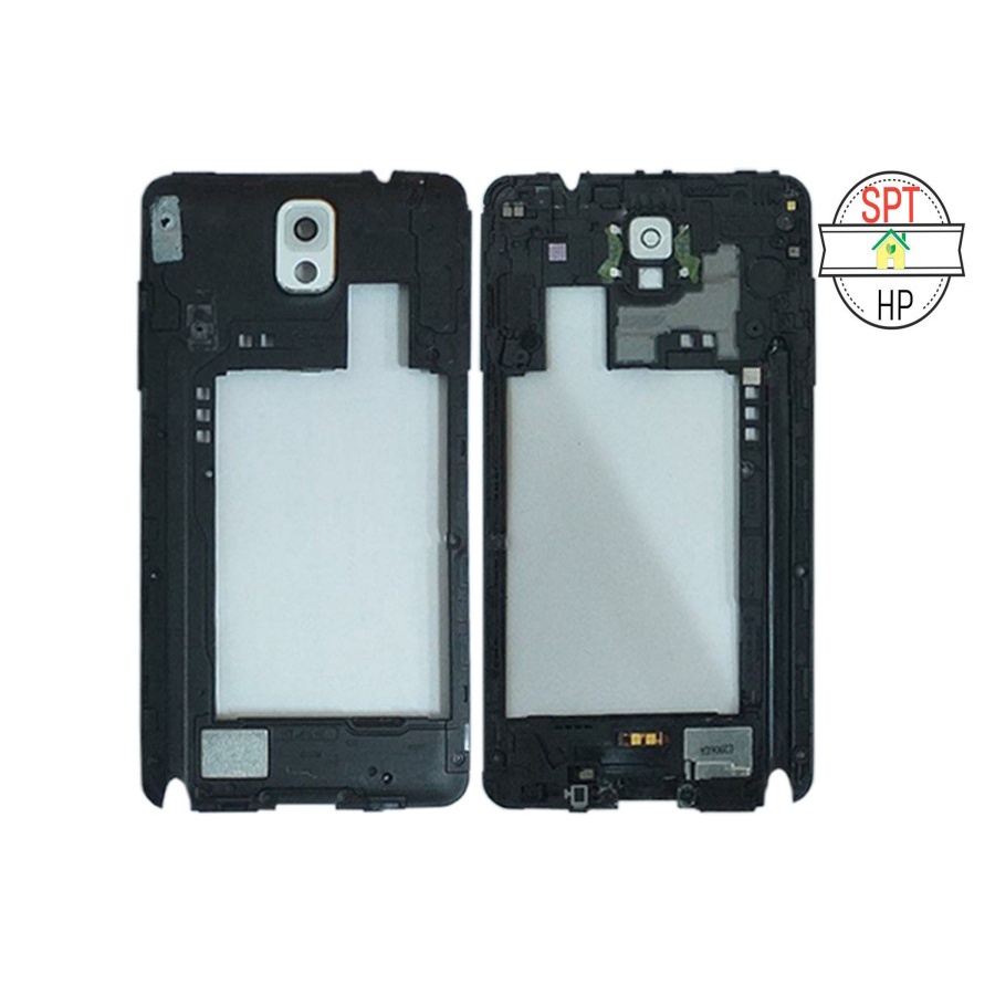 FRAME BEZZEL SAMSUNG GALAXY NOTE 3 - N9005 - N900 - TULANG TENGAH TEMPAT TATAKAN LCD BLACK