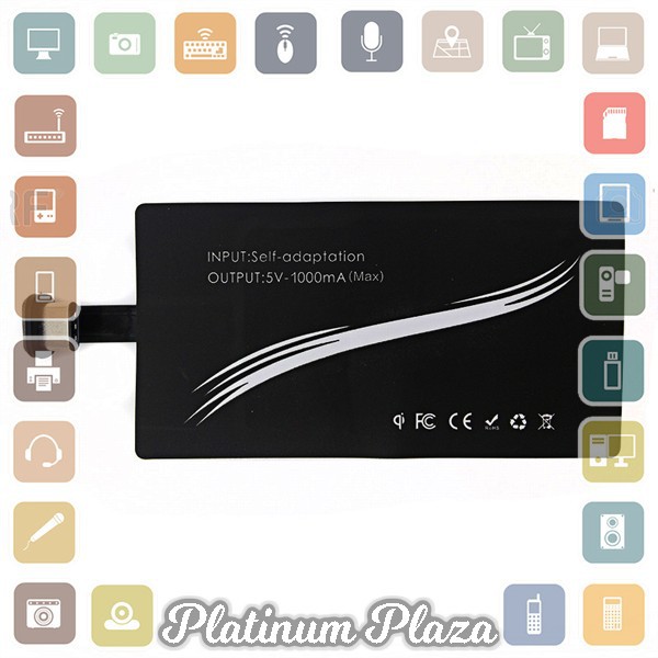 Qi Wireless Charging Receiver USB Type-C for Smartphone - P9 - Black`7GCJNT-