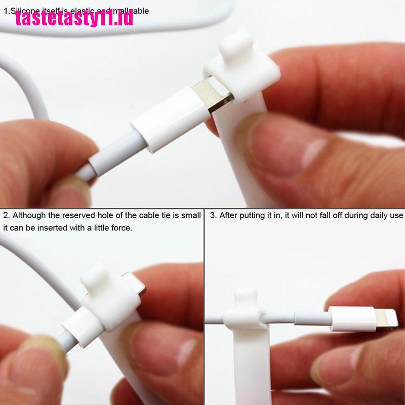 【TTID】Silicone Data Cable Organizer Headphone Cord Finishing Buckle Wrap Tie St