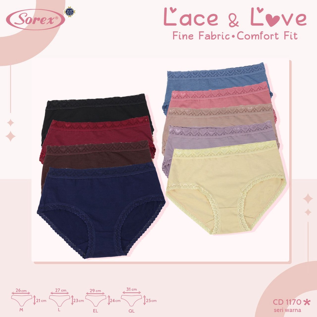 CD Sorex 1170 Renda Lembut Lace Love Celana Dalam Terlaris