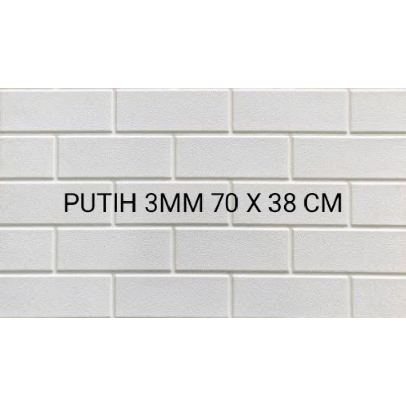 WALLPAPER DINDING 3D BATA HALUS KULIT JERUK 70 X 77 CM TEBAL 3MM-PUTIH 3MM 70 X 38