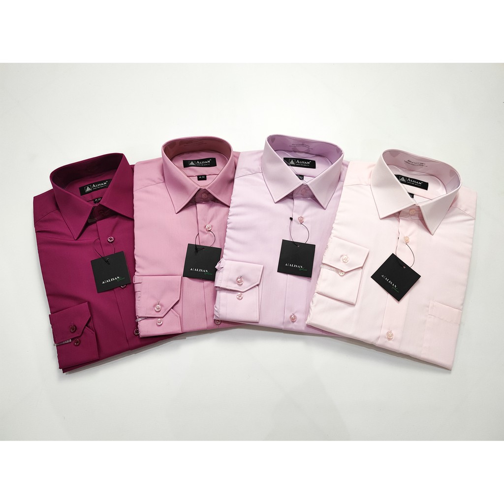 Kemeja ALISAN Polos Lengan Panjang Regular Fit ( PINK , LILAC , FANTA 1 , MAGENTA )