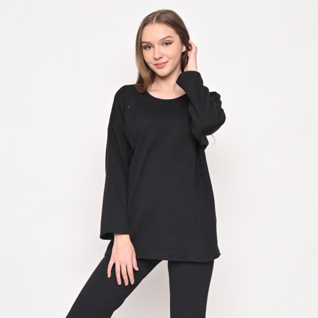 

MONOMOM Daily Top Black - Baju Menyusui Nursing Wear Stylish Premium