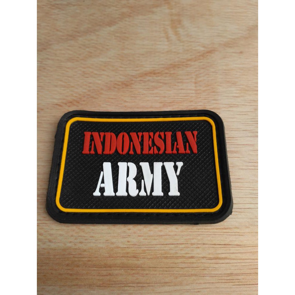 patch rubber velcro tactical indonesia army