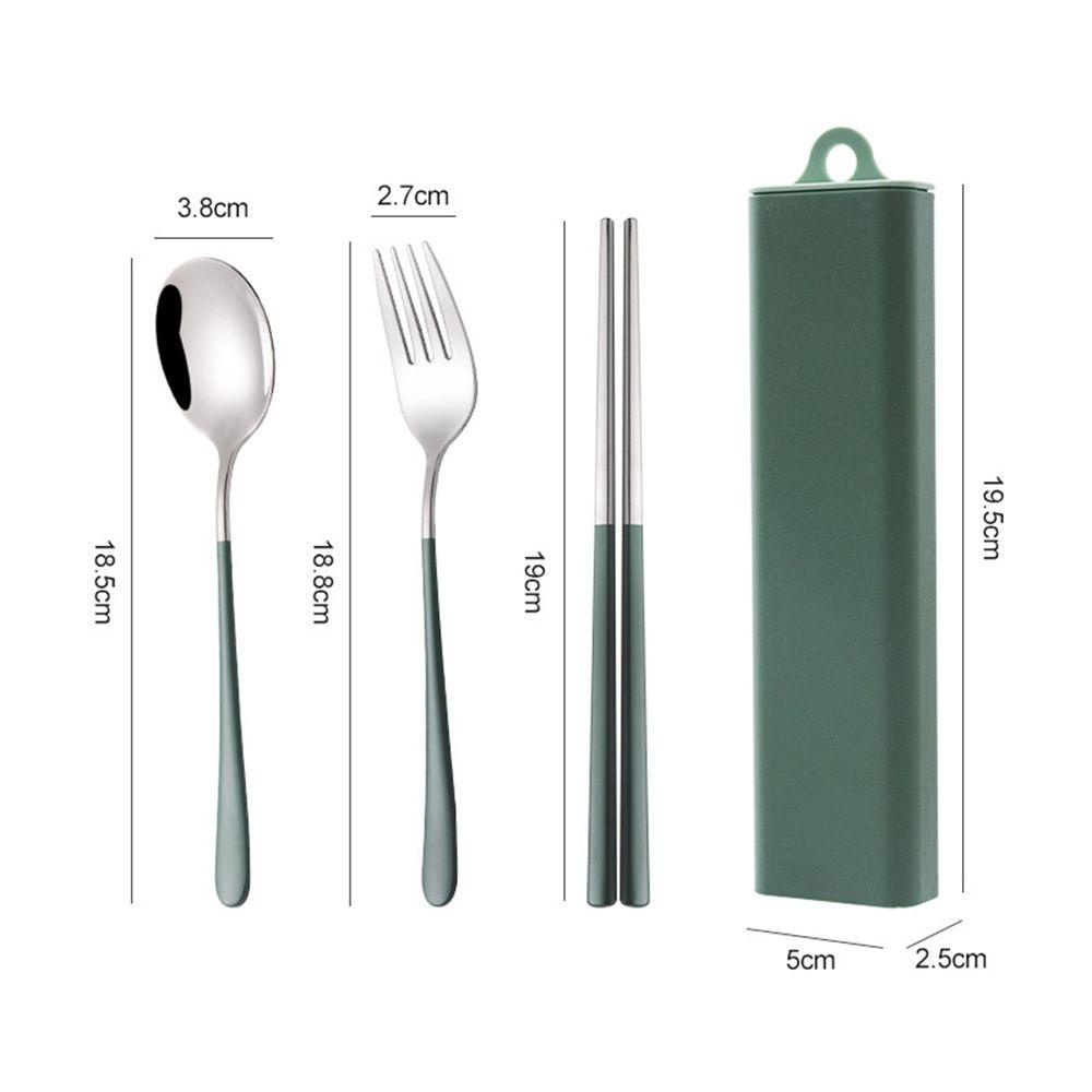 [Elegan] Sendok Kopi Sendok Makan Peralatan Makan Dengan Wadah Salad Fork Cutlery Set Sumpit