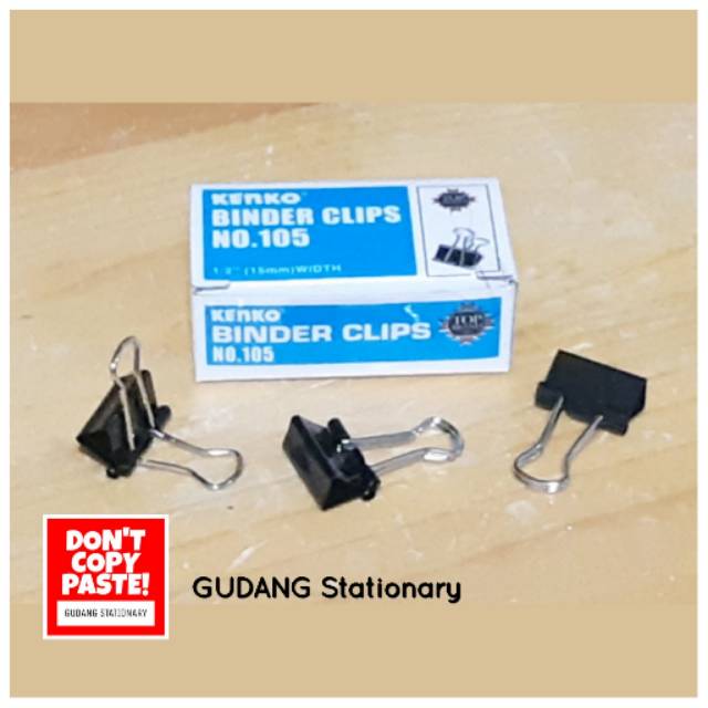 

Binder Clips 15 mm No 105 KENKO [ isi 12 pcs ]