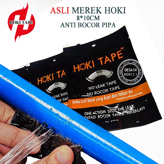 ASLI MEREK HOKI 10CM*100CM / 8CM*10CM Lakban Tape Kuat Perekat Tambal Anti Bocor Ember Pipa/Plester Lem Anti Leak Serbaguna