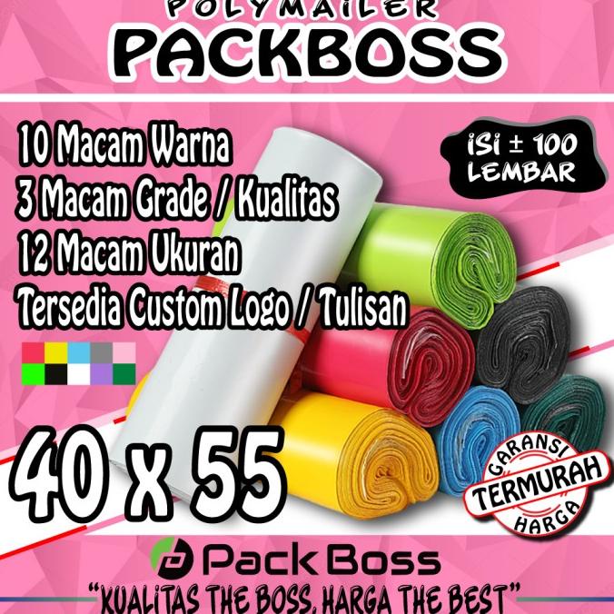 

POLYMAILER PACKBOSS 40X55 ISI 100 *KUALITAS BOSS * HARGA TERMURAH*