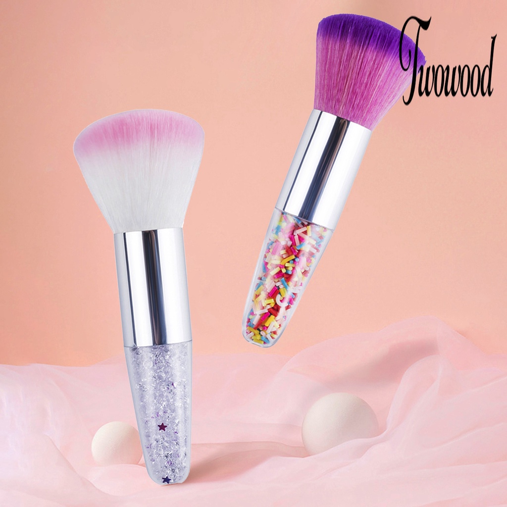 Brush Makeup Warna-Warni Dengan Gagang Kristal Imitasi Untuk Wanita