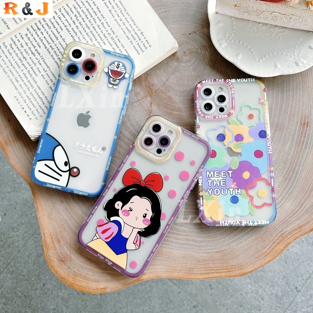 Case Transparan Motif Bunga Untuk OPPO A16 A54 A55 A95 A55 A15S A15 A76 A74 Reno 6 Reno5 A3S A5 A7 A9 A5 A52