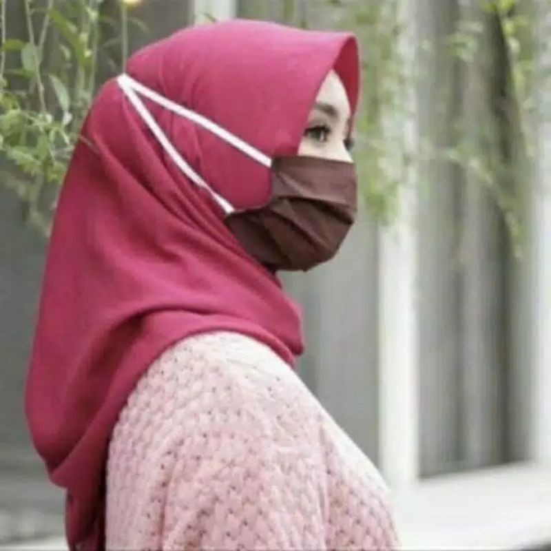 MASKER OXFORD POLOS KARET/MASKER POLOS KARET HIJAB/MASKER KATUN MURAH/MASKER HIJAB MURAH