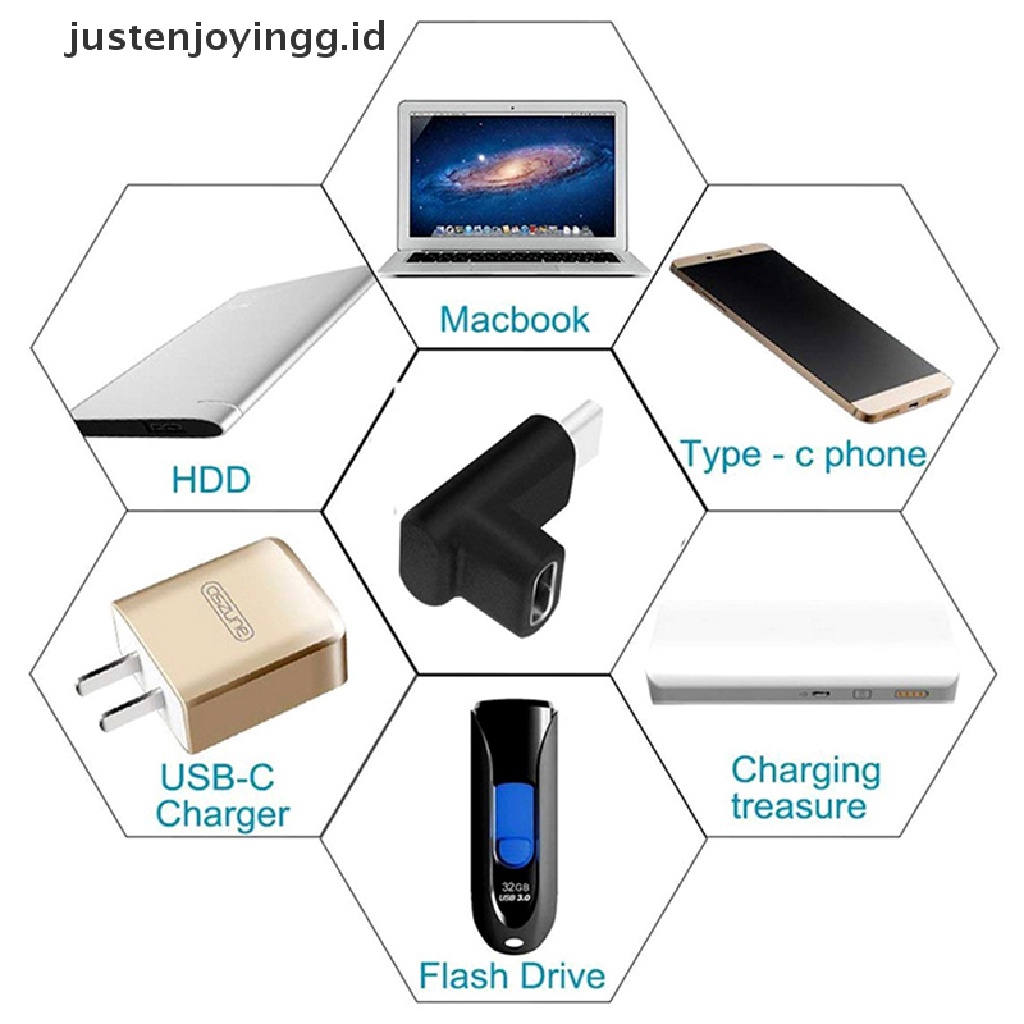 // justenjoyingg.id // Right angle usb 3.1 type c to type c male female usb-c converter adapter ~