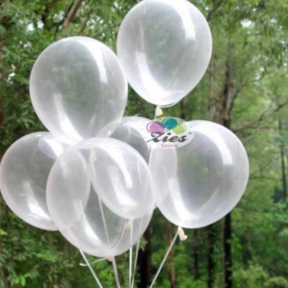 Balon latex transparant / balon latex bening 12inch per pack isi 100