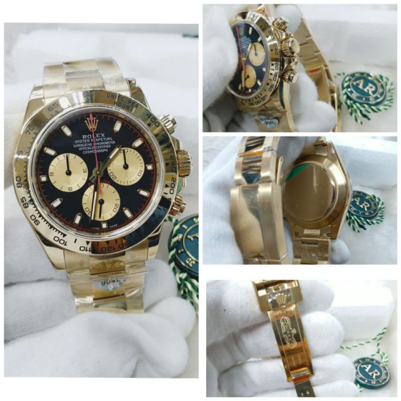 Jam Tangan Pria Rolex ARF Daytona Rantai Gold Otomatic Swiss Clone