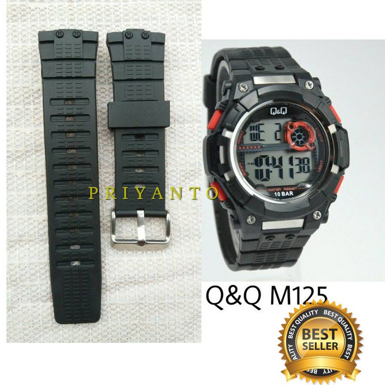 STRAP TALI JAM TANGAN QNQ Q&amp;Q QQ M125 RUBBER TALI JAM QQ Q&amp;Q M125