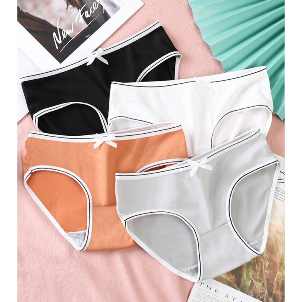 Brasay Celana Dalam Wanita Polos  Adem Anti Nyeplak Underwear Wanita Motif Pita Seamless 2021