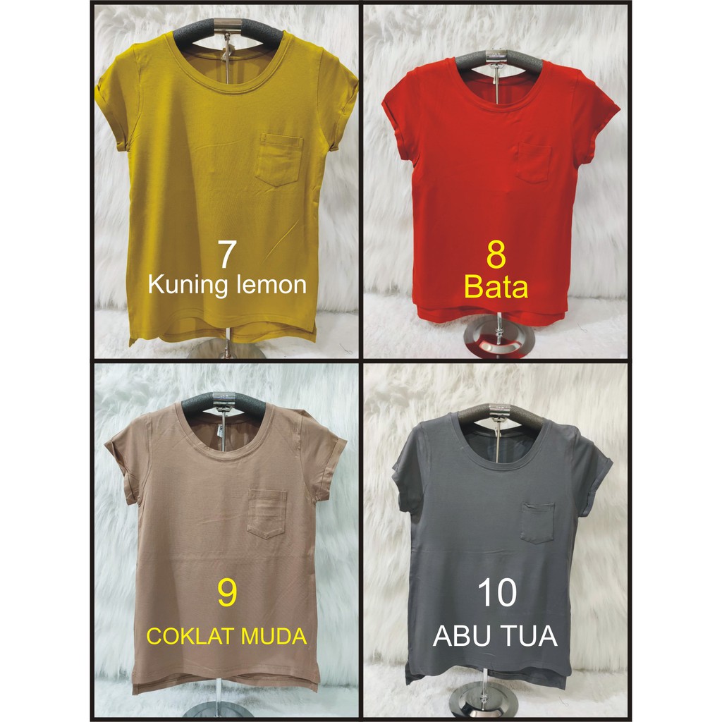 KAOS POLOS ROUND NECK WANITA ATASAN CEWEK MURAH PAKAIAN WANITA  LENGAN PENDEK MODEL TERBARU TSHIRT