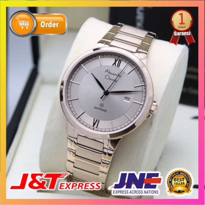 JAM TANGAN ALEXANDRE CHRISTIE ALEXANDER CHRISTIE PRIA COWOK ORIGINAL ORI BRANDED AC 8537 SOFT GOLD S