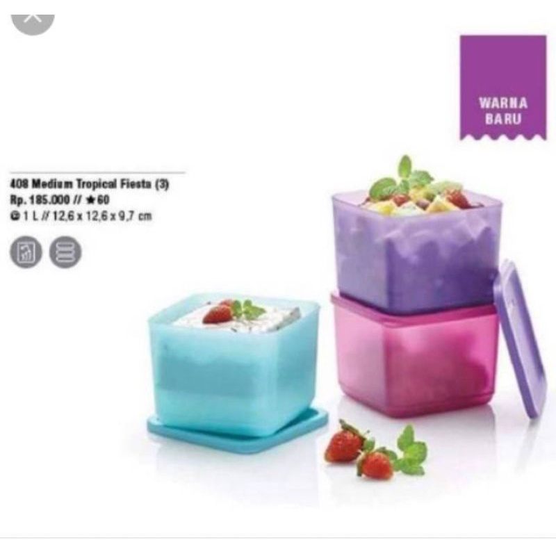 Medium tropical fiesta set isi 3 toples tupperware isi 3