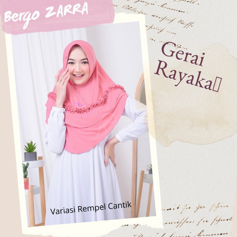 Miulan Bergo Zarra hijab rempel cantik hijab modern hijab instant polos