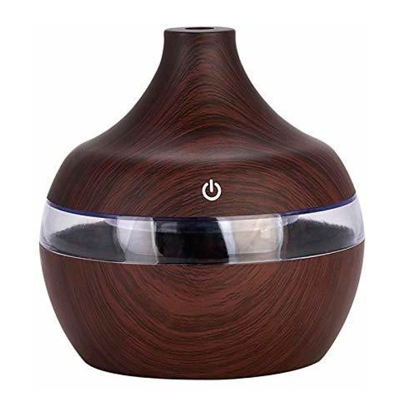 (Paket 12 pcs Oil) Taffware Ultrasonic Humidifier Aroma Essential Oil 300ml Humi KJR-J003 [Dark Wood]