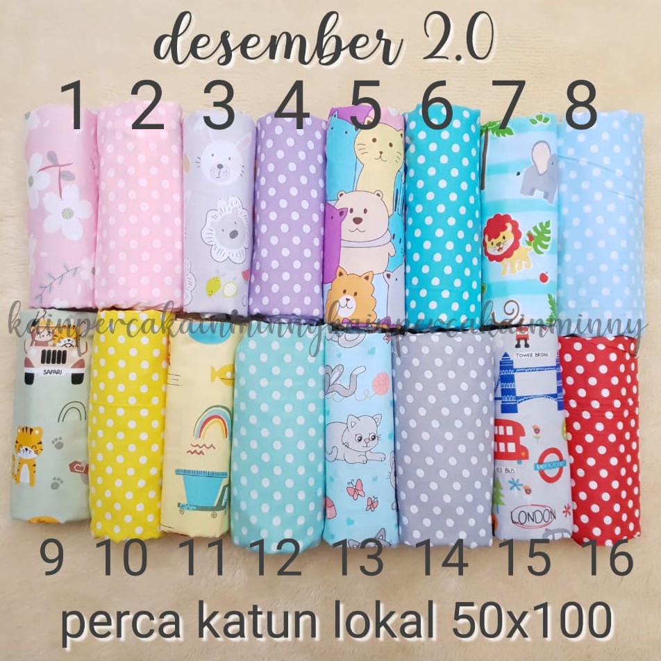 KAIN PERCA 50X100 - KAIN PERCA SPREI KATUN LOKAL