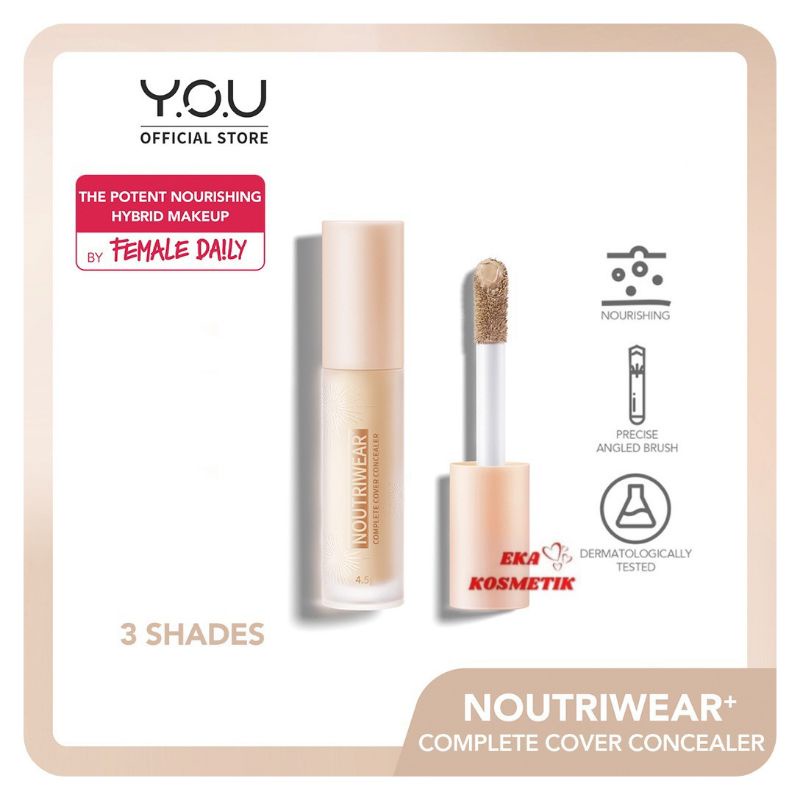 ❣️ EKA KOSMETIK ❣️ Y.O.U NOUTRIWEAR COMPLETE COVER CONCEALER
#TermurahHanyaDiEkaKosmetikCirebon
