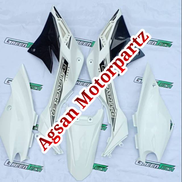 Cover body set klx 150 dtracker new putih original kawasaki