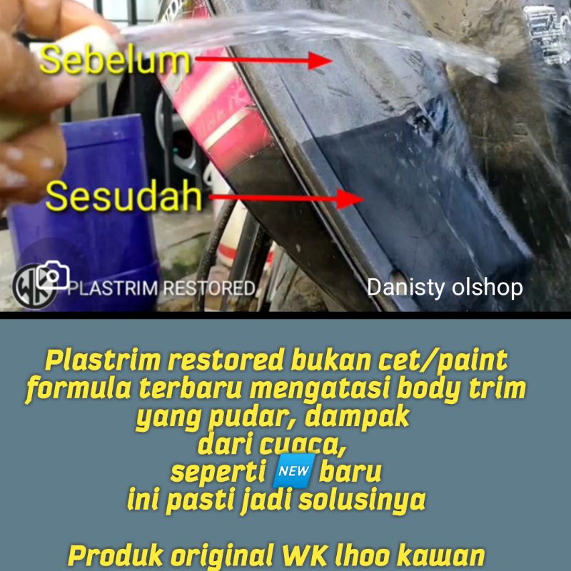 Plastrim restored/penghitam body/penghitam body kasar/pengkilap / pembersih/waterless/instasparkling